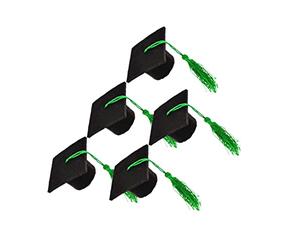 Amosfun 5 Piezas Decoración de Sombrero de Doctorado para Botella de Vino Mini Tapa de Doctorado Adecuada para Fiestas de Graduación Borla Adorable Tapa de Botella de Vino