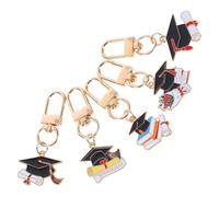 Amosfun 5 Piezas Llavero Colgante de Birrete Dorado para Graduación Diseño Elegante de Aleación, Accesorio para Mochilas y Recuerdo Clase 2025, Fácil de Llevar