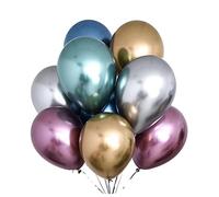Amosfun 50 Piezas Globos Metálicos Fiesta Globos De Oro Decoración Centros De Mesa Globos Reales A Granel Oro y Globos Metalicos Globos Morados Metalizados Globo Púrpura Dorado