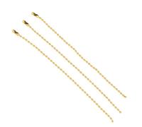 Amosfun 50piezas Unidades Cadena de Cuentas Redondas Colorida para Colgantes Decorativos Cadena Impresa para Etiquetas Color Champán Hierro Resistente