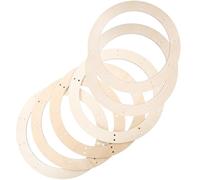 Amosfun 6 Marcos de Madera Redondos para Manualidades en Beige, Material Sintético, Decoración Rústica para Proyectos DIY y Decoración Interior o Exterior