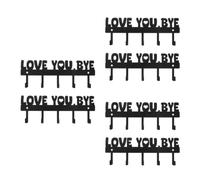Amosfun 6 Piezas Colgador de Llaves de Pared con 5 Ganchos de Hierro Negro | Montaje en Pared, Diseño Love You Bye, Incluye Herrajes, Adecuado para Entrada