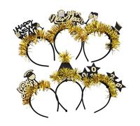 Amosfun 6 Piezas De Accesorios Para El Cabello Feliz Año Nuevo Diadema Diadema De Año Nuevo Bandas Para El Cabello