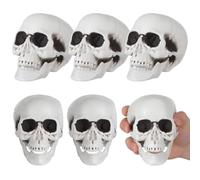 Amosfun 6 Piezas de Esqueletos de Halloween de plástico Realista Calavera Humana Cabeza Hueso Modelo casa Fantasma Accesorios Fiesta de Halloween Suministros