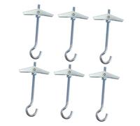 Amosfun 6 Piezas Ganchos de Techo de Alas de Anclaje para Decoración Colgante Fijaciones para Paredes Huecas para Campanas de Viento y Cestas de Flores