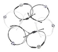 Amosfun 6 Piezas Pulsera De Fútbol Tejida Mano Pulseras Ajustables Para Niñas y Adolescentes Joyas Deportivas Tema De Fútbol Regalos Para