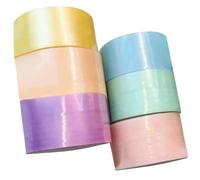 Amosfun 6 Rollos de Cintas Adhesivas de Bolas de Colores, Cinta Pegajosa Transparente de 4.8 Cm, Juguete Antiestrés para Manualidades, Material Plástico Seguro para Descompresión