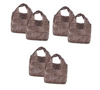 Amosfun 6 Uds Bolsa De Compras Bolsas De Supermercado Lavables De Lona para Comestibles De Mano Plegable De Compras De Mano Plegable De as De Mano