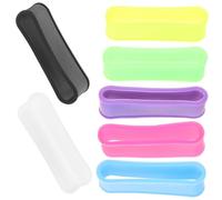 Amosfun 7 Anillos de Agarre para Raqueta de Tenis y Bádminton de Silicona, Pequeños, Mixtos, Absorbentes de Sudor y Reutilizables, Protector de Sobregrip para Exterior en Color Aleatorio