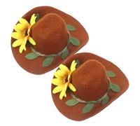 Amosfun 8 Piezas decoración de Fiesta tapón de Botella de Vino pequeños Sombreros de Santa Gorros navideños Sombreros navideños Gorro Hombre Sombrero Cowboy Sombreros Cubre Tapa de Botella