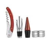 Amosfun Abrebotellas Abridores De Botellas De Vino Tinto Kit De Vino Decantador De Vino Abridor De Botellas De Vino Tinto Anillo De Parada De Goteo De Vino Acero Inoxidable