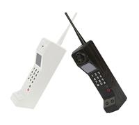 Amosfun Accesorio De Teléfono Retro De Hierro 2 Piezas Modelo De Teléfono De Ladrillo Vintage Decorativo Para Escritorio Para Hogar y Oficina