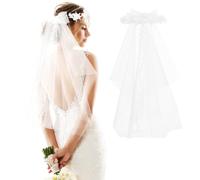 Amosfun Accesorios para El Cabello de Novia para Boda Diadema de Flores Velo de Novia Tocado para Mujer