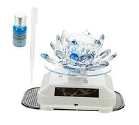 Amosfun Adorno de Loto de Cristal Giratorio Decoración de Loto para Coche Energía Solar Aromaterapia Solar para Coche