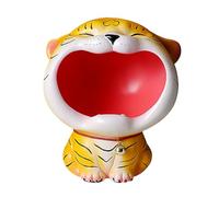 Amosfun Adorno Decorativo de Tigre Amarillo de Resina Contenedor de Almacenamiento Multifuncional Antideslizante para Hogar y Oficina, Caja Organizadora para Dulces, Llaves y Frutos