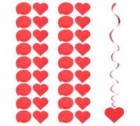 Amosfun Adornos Colgantes de Corazón para San Valentín 18 Piezas, Decoración de Techo en Espiral de Pvc, Guirnalda Romántica para Bodas, Fiestas y Shower, Decoración Colgante Duradera