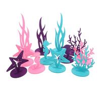 Amosfun Adornos de Mesa Temática Marina en Fieltro Set de 12 Piezas Caballitos de Mar Estrellas de Mar y Algas para Fiesta de Cumpleaños Color Aleatorio