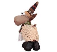 Amosfun Adornos de Navidad muñecos navideños navideños Xmas Decorations Gorro papá Noel decoración de Alce de Navidad Hecha a Mano Decoraciones navideñas de Interior Tela Coffee