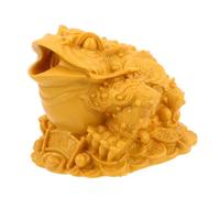 Amosfun Adornos De Sapo Dorado Rana Maceta Sapo del Dinero De La Suerte Estatua De Rana De Jardín Sapo De La Riqueza Sapo Chino Pico De Fuente De Agua Rana Mascota De Té El Plastico Golden