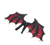 Amosfun Alas de Demonio Rojas para Cosplay y Halloween Accesorio Ligero y Duradero con Correas Ajustables para Adultos Fiestas y Representaciones