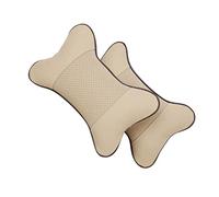Amosfun Almohadas Cervicales para Coche 2piezas de Acrílico Beige, Cojines Ergonómicos para Cuello que Mejoran la Postura y Ofrecen una Experiencia Cómoda Viaje