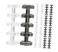 Amosfun Anillas para Carpetas de 5 Agujeros, Anillos de Plástico Transparentes en Tonos Claros y Oscuros, 20 Piezas Desmontables para Encuadernación, Clips para Álbumes, Elementos