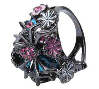 Amosfun Anillo Diseño de Araña en Aleación para Mujer Talla 9, Anillo de Dedo Creativo y Singular, Joyería Resistente para Uso Diario, Fiesta y Decoración