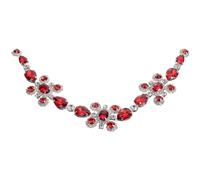 Amosfun Aplique de Cristal Rojo Pequeño Ovalado para Ropa, Cadena de Gemas de Imitación Brillante para Vestidos de Novia, Zapatos y Bolsos, Parches Decorativos para Bodas y Fiestas