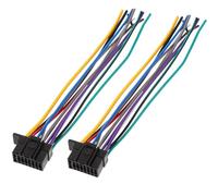 Amosfun Arnés de Cableado para Radio de Coche 2 Piezas, Adaptador de Arnés para Instalación Estéreo, Conector Resistente de Aluminio para Electrónica Automotriz Compatible con Radios Cd,