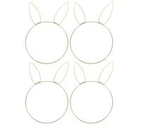 Amosfun Aro de Metal con Forma de Cabeza de Conejo para Decoración de Pascua, 4 Unidades, Marco de Alambre Dorado Electrochapado, 32x19 Cm, Adecuado para Puerta y Decoración de
