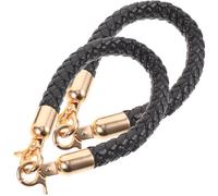 Amosfun Asas de Repuesto para Bolso de Mano de Pu Trenzado 2 Piezas Negras 30 Cm Correas DIY para Reparación y Accesorios de Bolsos Mujer Ideales Carteras