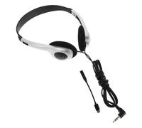 Amosfun Auriculares Retro Cable para Teléfono Móvil y Computadora, Diadema Ajustable, Color Negro y Plata, Adaptador USB-c Incluido, Ideales para Estudiantes y Uso Educativo