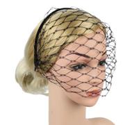 Amosfun Banda Pelo Velo Negro de Gasa para Boda, Accesorio Decorativo para Fotografía Mantiene Firme Cabeza
