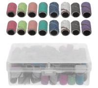 Amosfun Bandas para Lijar Uñas 100 Piezas Mixtas Caja, Accesorios para Manicura y Pedicura, Compatibles Taladro de Uñas, Bandas de Arena para Quitaesmalte en Gel y Color