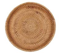 Amosfun Bandeja De Ratán Redonda De 12 Pulgadas Tejida a Mano Para Servir Frutas Pan Y Más Contenedor Multiusos De Mimbre Para Organización Y Decoración Del Hogar