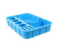 Amosfun Bandeja Dispensadora de Medicamentos de Espacio de Plástico Azul Compartimentos Integrados y Organización para Clínicas y