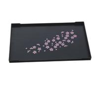Amosfun Bandeja para Servir Comida y Aperitivos Rectangular Diseño Imitación Madera, Tamaño Pequeño, Multifuncional, Resistente, Adecuado para Desayuno y Reuniones, Bandeja Decorativa