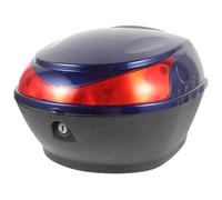 Amosfun Baúl Trasero de Motocicleta Azul para Motos y Scooters, Caja Rígida de Almacenamiento, Cerradura de Seguridad, Gran Capacidad, Compatible para Viajes y Uso Diario