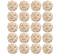 Amosfun Bolas de Ratán para Aromaterapia y Relleno de Jarrones, 20 Piezas de Mimbre Natural para Decoración de Centros de Mesa, Accesorio Artesanal para Difusores, Tamaño 3 CM, Color