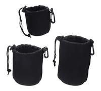 Amosfun Bolsa de Neopreno para Lentes de Cámara Cordón y Clip Reforzado, Paquete de 3 Unidades, Protección contra Golpes para Uso en Exteriores