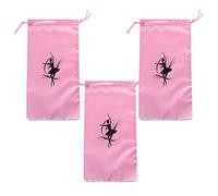 Amosfun Bolsa para Zapatos de Baile Ballet 3 Piezas Cordón para Niña, Bolsa de Ballet Portátil para Zapatillas y Accesorios, Color Sólido, Práctica para Gimnasio y Danza