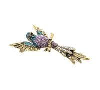 Amosfun Broche de Solapa Águila Gemas de Imitación de Colores, Aleación de Zinc, Diseño Ornamental para Trajes, Abrigos y Bufandas, Prendedor Decorativo Unisex para Fiestas y Eventos