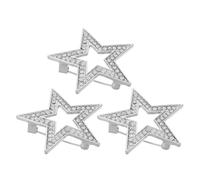 Amosfun Broche Delicado de Aleación 3 Piezas, Pin de Moda para Mujer Gemas de Imitación, Broche Estrella 4x4 Cm para Ropa, Accesorio Versátil para Vestidos y Chaquetas de Fiesta