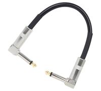 Amosfun Cable de Efectos de Guitarra Conector Metálico de 6.35 Mm, Línea de Conexión para Pedal de Guitarra de 30 Cm, Cable Patch Resistente Funda de Pvc, Adaptador para Músicos y Uso