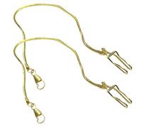 Amosfun Cadenas para Reloj de Bolsillo Metálicas Doradas 2 Piezas, Accesorio Soporte para Chaleco y Cinturón, Cierre Resistente, Compatible Relojes Vintage y Estilo Steampunk