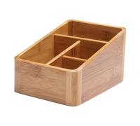 Amosfun Caja de Almacenamiento Creativa de Bambú para Escritorio Diseño de Esquinas Redondeadas y Proceso de Carbonización, Organizador para Cosméticos y Mando a Distancia