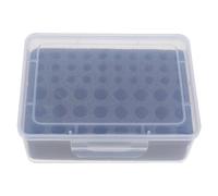 Amosfun - Caja de almacenamiento para pilas AA y AAA transparente organizador de pilas compacto y resistente al agua con compartimentos múltiples de PP para mandos y linternas