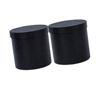 Amosfun Caja de Embalaje para Ramo de Flores Redonda Negra, Cartón Cilíndrico Mini 2 Piezas, para Arreglos de Flores y Regalos en Bodas, Cumpleaños y Decoración