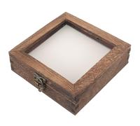 Amosfun caja de muestras de insectos, estuche de muestra, marco de muestra, vitrina de muestras, soporte de exhibición, pin, vitrina expositor de de insectos, madera.