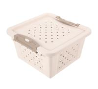 Amosfun Caja de Transporte Diseño Transpirable Multifuncional de Plástico para Mascotas Pequeña Beige Adecuado para Hámster y Otros Animales Pequeños